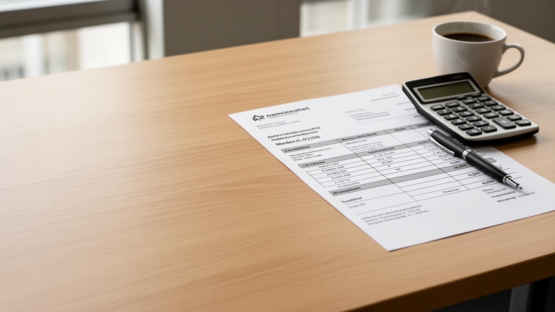 Transparente Angebotserstellung mit Taschenrechner und Rechnung